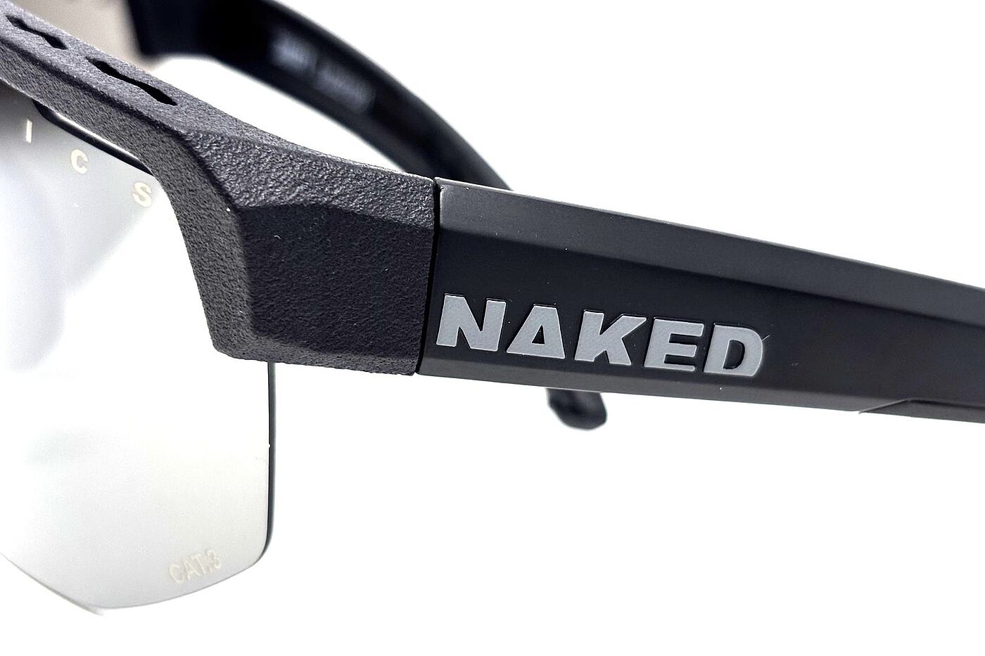 3D-Druck-Oberfläche Nahaufnahme einer Radbrille von der Seite.